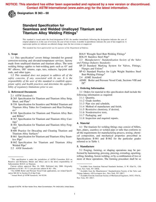 ASTM B363-00