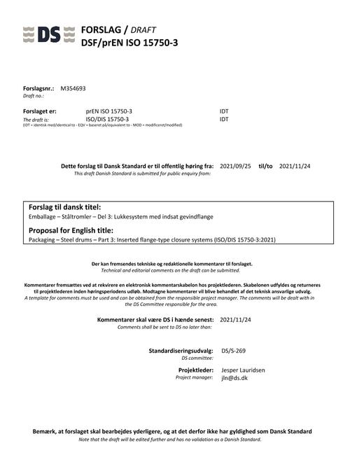 DANSK DSF/PREN ISO 15750-3