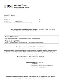 DANSK DSF/ISO/DIS 15013