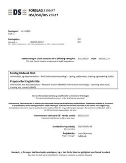 DANSK DSF/ISO/DIS 23527