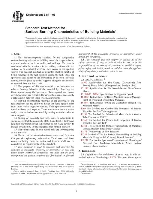 ASTM E84-06