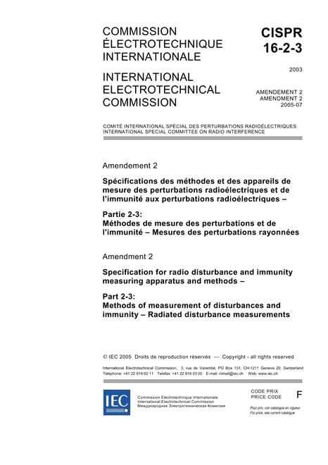 CISPR 16-2-3 Amd.2 Ed. 1.0 b:2005