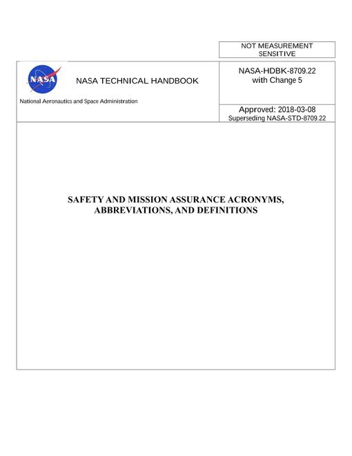 NASA HDBK-8709.22 w/Change 5