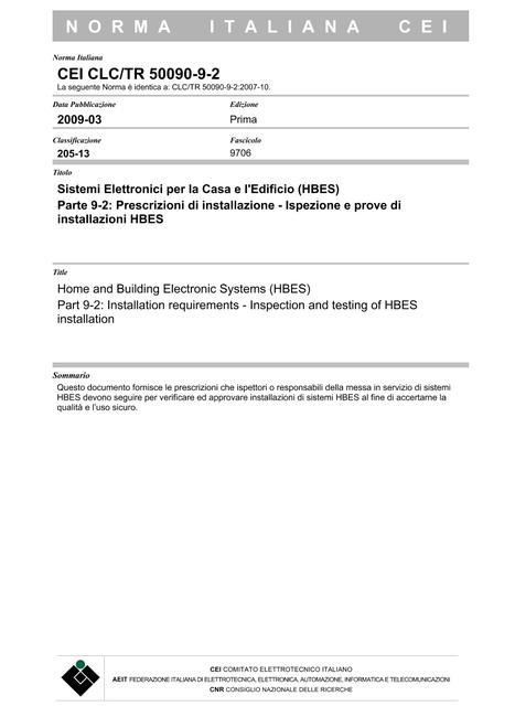 CEI CLC/TR 50090-9-2