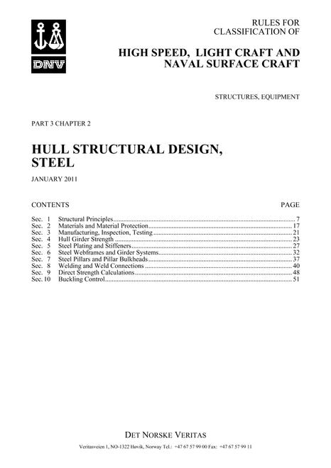 DNV DNV-RU-HSLC PART 3 CHAPTER 2
