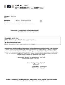 DANSK DSF/EN 15918+A1/FPRA2