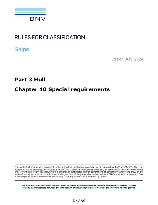 DNV DNV-RU-SHIPS PART 3 CHAPTER 10