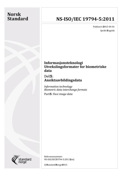 NS-ISO/IEC 19794-5:2011