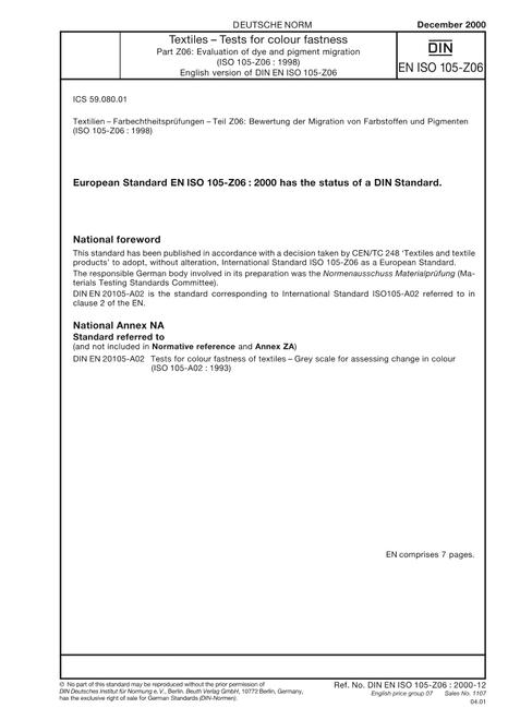 DIN EN ISO 105-Z06