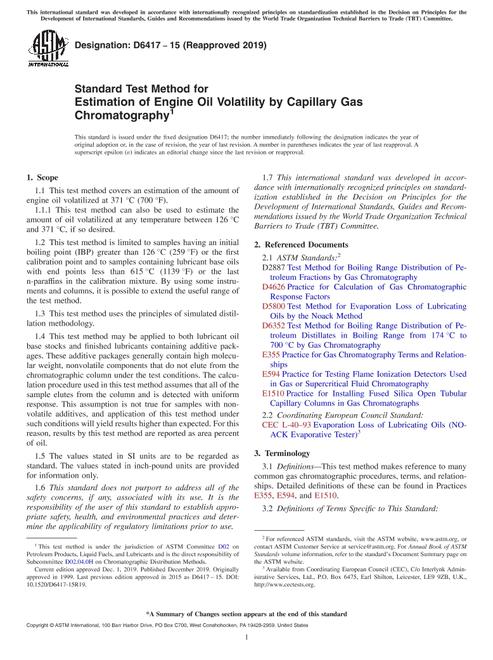 ASTM D6417-15(2019)