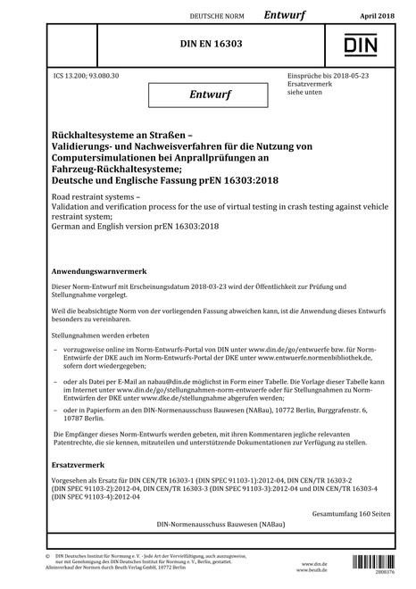 DIN EN 16303 - DRAFT