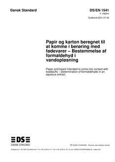 DANSK DS/EN 1541