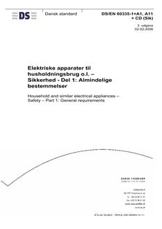 DANSK DS/EN 60335-1+A1, A11 + CD-ROM (SIK)