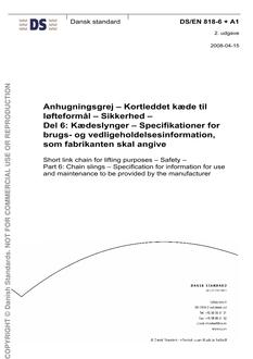 DANSK DS/EN 818-6 + A1