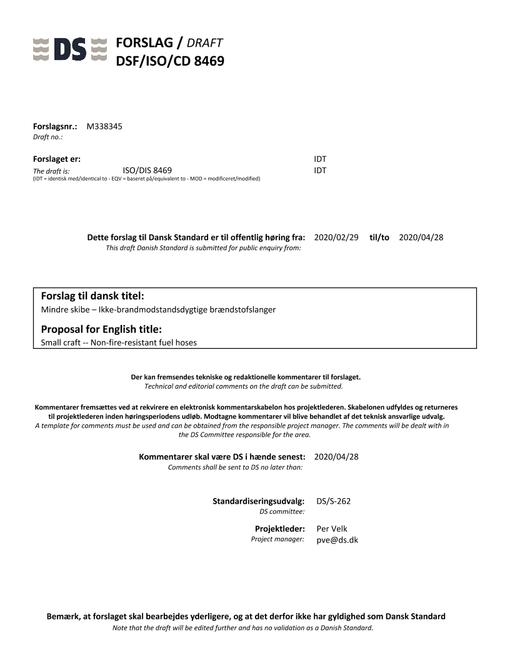 DANSK DSF/ISO/CD 8469