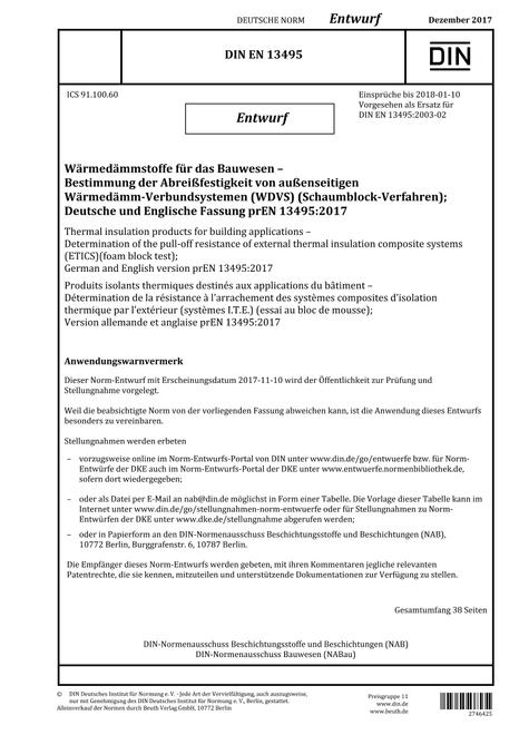 DIN EN 13495 - DRAFT