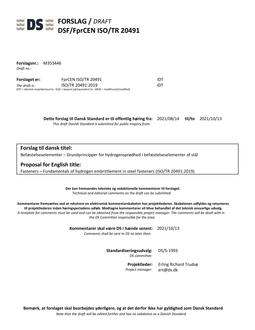 DANSK DSF/FPRCEN ISO/TR 20491