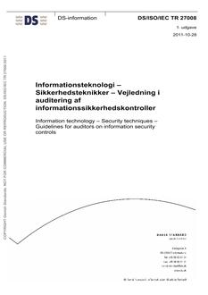 DANSK DS/ISO/IEC TR 27008