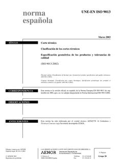 AENOR UNE-EN ISO 9013