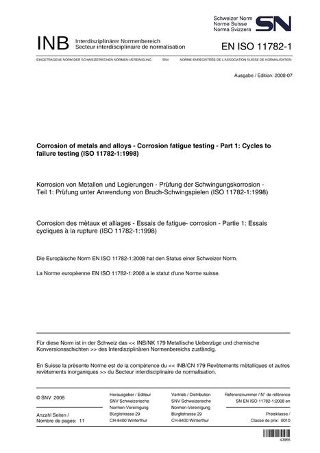SNV SN EN ISO 11782-1