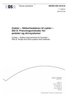 DANSK DS/EN ISO 4210-8