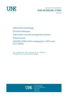 AENOR UNE-EN ISO/IEC 27001