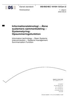 DANSK DS/ISO/IEC 10164-13