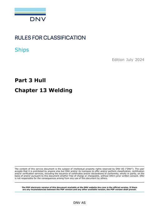 DNV DNV-RU-SHIPS PART 3 CHAPTER 13