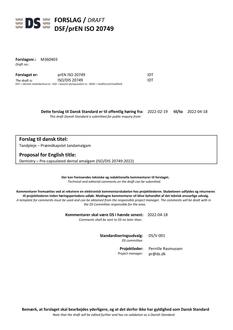 DANSK DSF/PREN ISO 20749