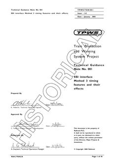NR TPWS/TGN/001 ISSUE 1