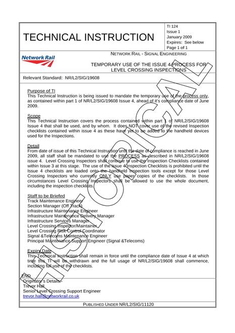 NR TI 124 ISSUE 1