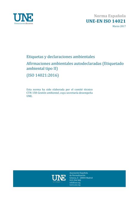 AENOR UNE-EN ISO 14021