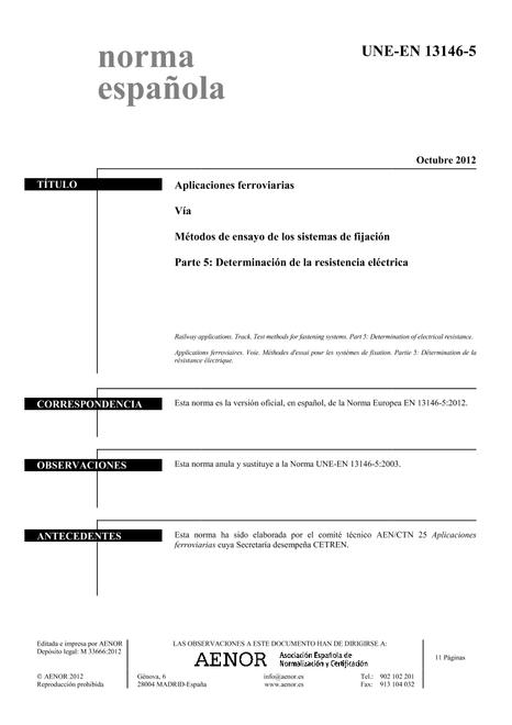 AENOR UNE-EN 13146-5