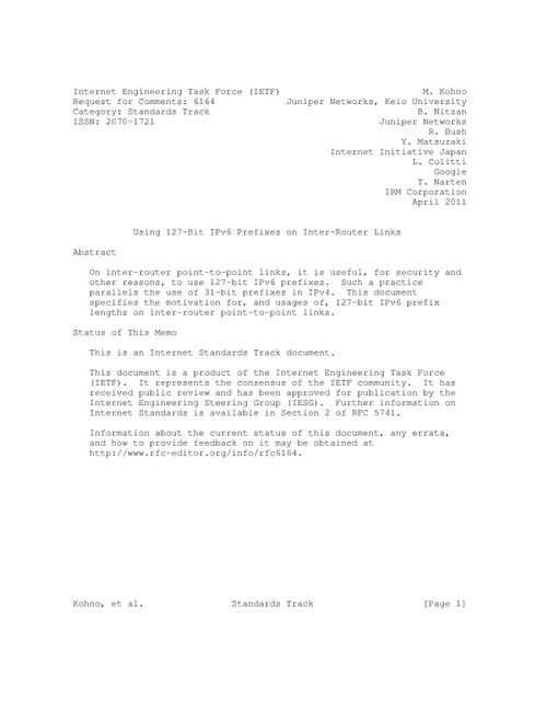 IETF RFC 6164