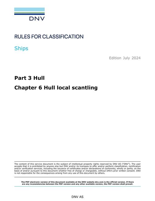 DNV DNV-RU-SHIPS PART 3 CHAPTER 6
