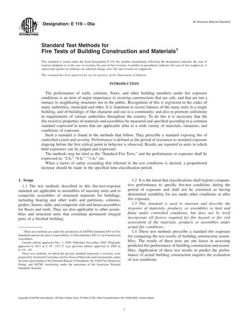 ASTM E119-05a