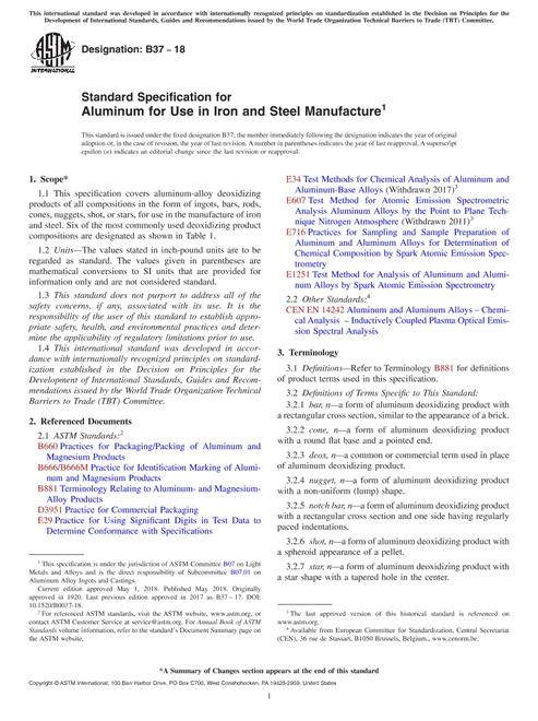 ASTM B37-18