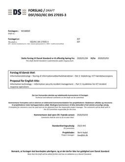 DANSK DSF/ISO/IEC DIS 27035-3