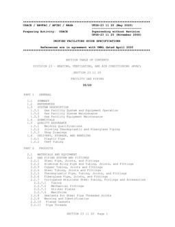 ARMY UFGS-23 11 20