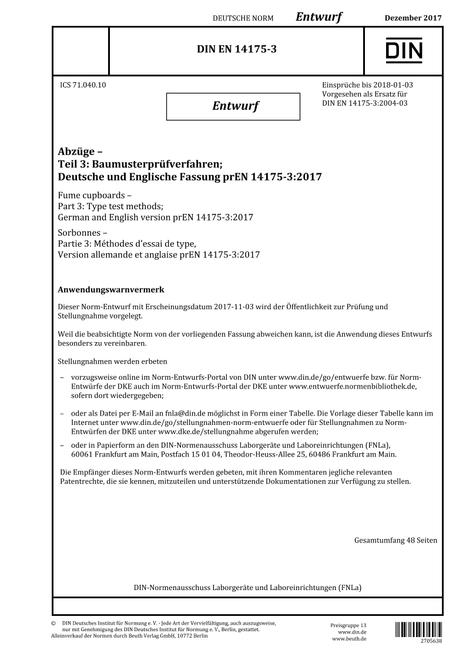 DIN EN 14175-3 - DRAFT