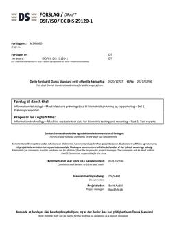 DANSK DSF/ISO/IEC DIS 29120-1