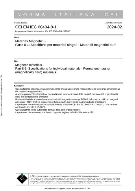 CEI EN IEC 60404-8-1