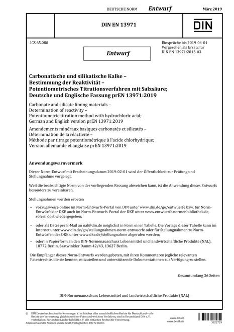DIN EN 13971 - DRAFT