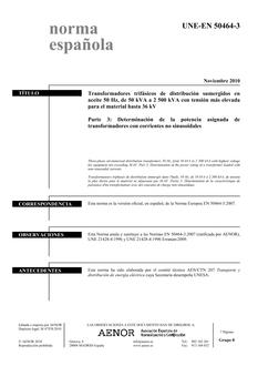 AENOR UNE-EN 50464-3
