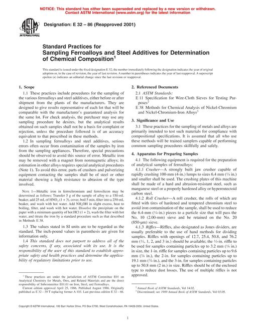 ASTM E32-86(2001)