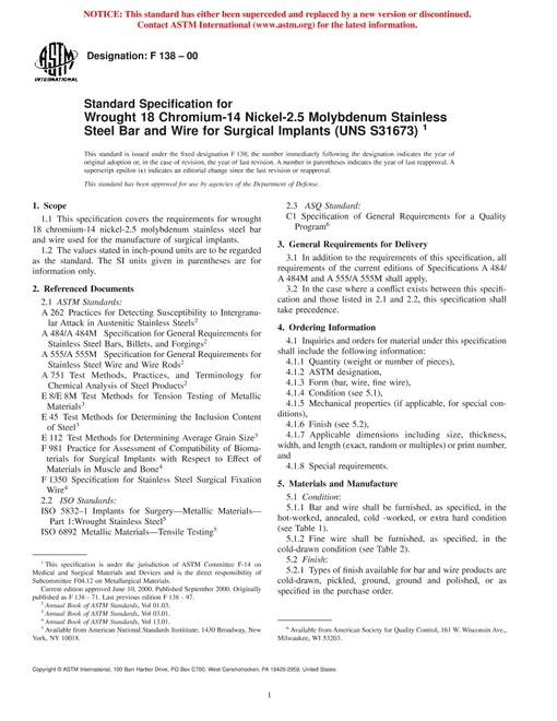 ASTM F138-00