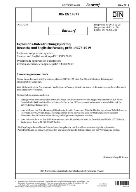 DIN EN 14373 - DRAFT