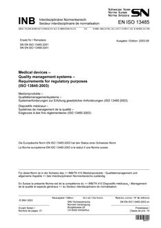 SNV SN EN ISO 13485