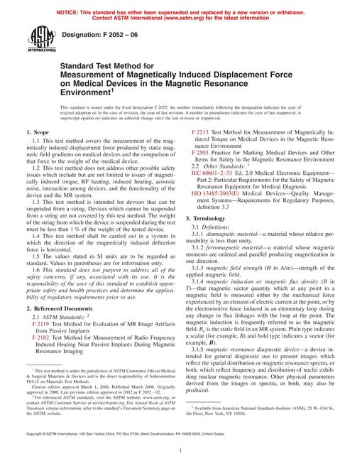 ASTM F2052-06