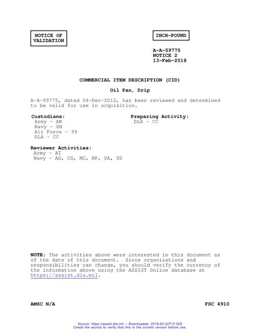 CID A-A-59775 Notice 2 - Validation 2